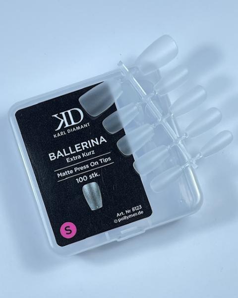 Press-On Tips "BALLERINA" matt extra short size S 100 pcs. Karl Diamond